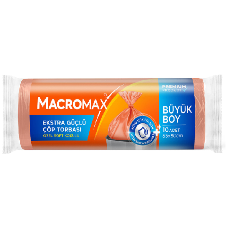 Macromax Extra Güçlü Çöp Torbası Büyük Boy 10'lu — MACROMAX