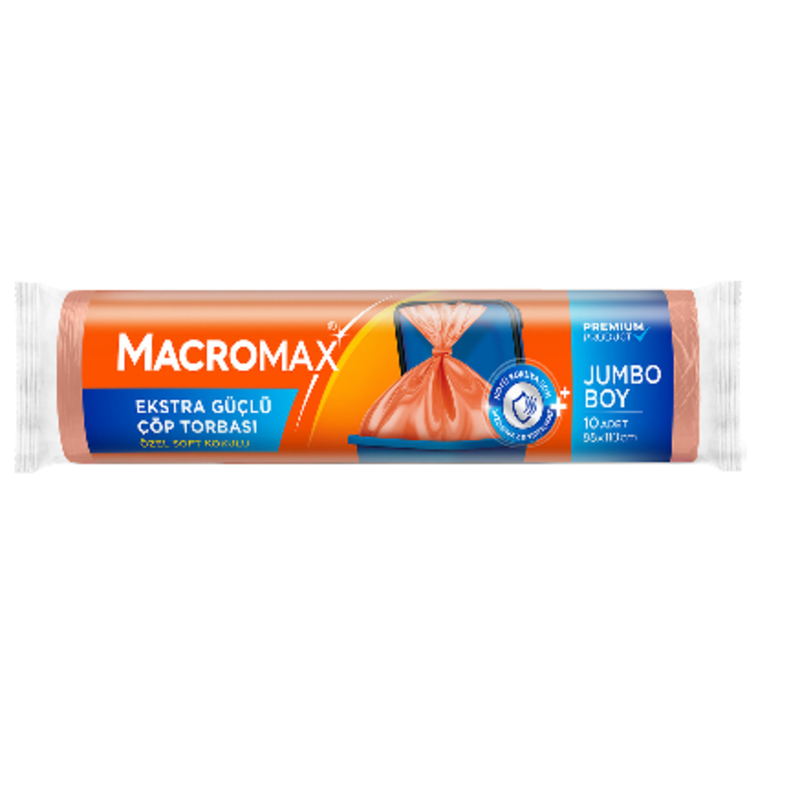 Macromax Extra Güçlü Çöp Torbası Jumbo Boy 10 Adet — MACROMAX